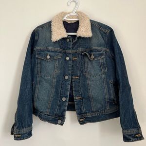Mango Lined Denim Jacket Size S